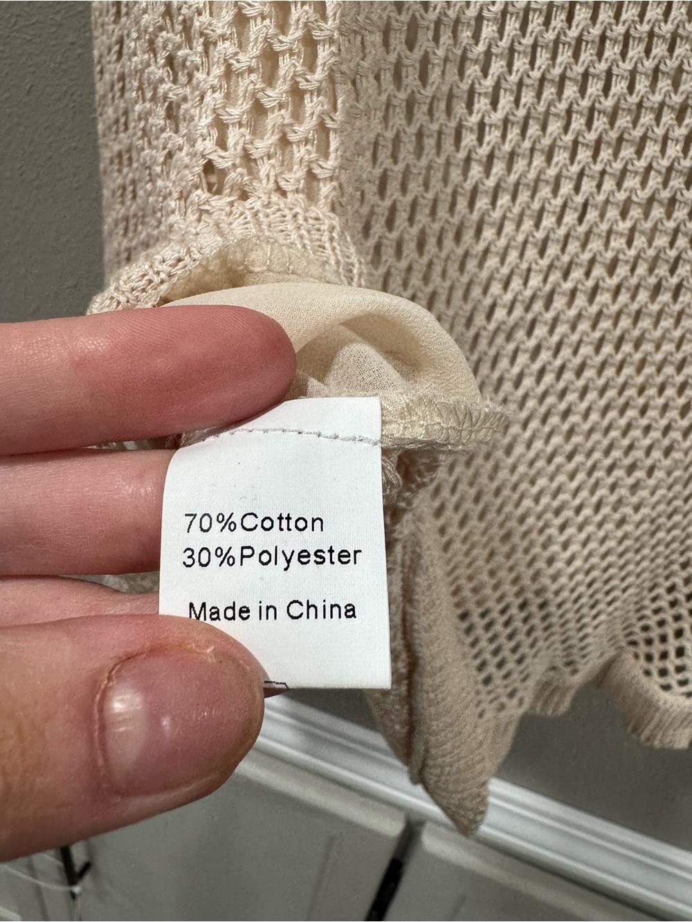 Simply Couture Open-Knit Cream Sweater Top - Picture 7 of 7